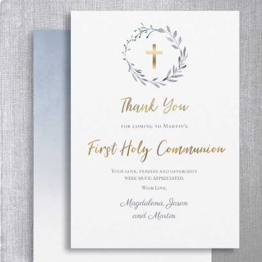 Carte de remerciement pour la Première Communion
