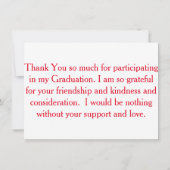 Carte de remerciement pour la remise des diplômes (Dos)