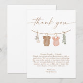 Carte de remerciement pour la révélation du sexe B (Devant / Derrière)