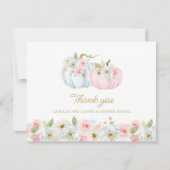 Carte de remerciement pour la révélation du sexe d (Devant)