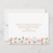 Carte de remerciement pour la révélation du sexe d (Dos)