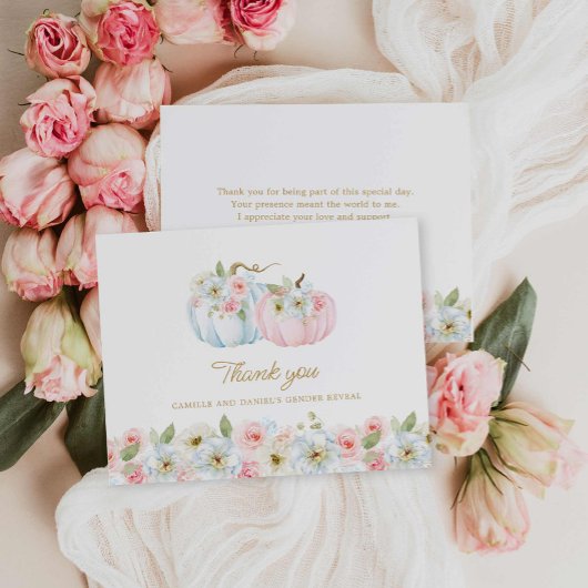 Carte de remerciement pour la révélation du sexe d