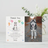 Carte de remerciement pour l'anniversaire d'un chi (Debout devant)