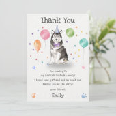 Carte de remerciement pour l'anniversaire d'un chi (Debout devant)