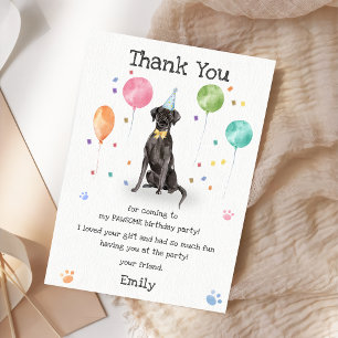 Carte de remerciement pour l'anniversaire d'un chi