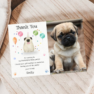 Carte de remerciement pour l'anniversaire d'un chi
