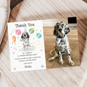 Carte de remerciement pour l'anniversaire d'un chi