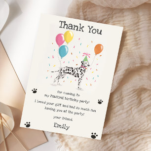 Carte de remerciement pour l'anniversaire d'un chi