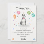 Carte de remerciement pour l'anniversaire d'un chi (Devant)