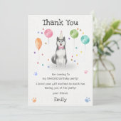 Carte de remerciement pour l'anniversaire d'un chi (Debout devant)