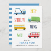 Carte de remerciement pour l'anniversaire d'un enf (Devant / Derrière)