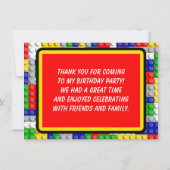 Carte de remerciement pour l'anniversaire d'un gar (Dos)