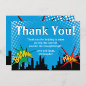 Carte de remerciement pour l'anniversaire d'un gar (Devant / Derrière)