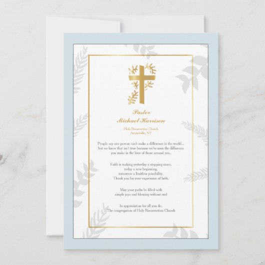 Carte de remerciement pour l'appréciation du paste (Devant)