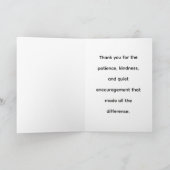 Carte de remerciement pour l'assistant d'enseignem (Intérieur)