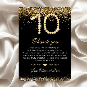 Carte de remerciement pour le 10ème anniversaire d