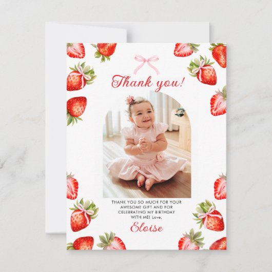 Carte de remerciement pour le 1er anniversaire à l