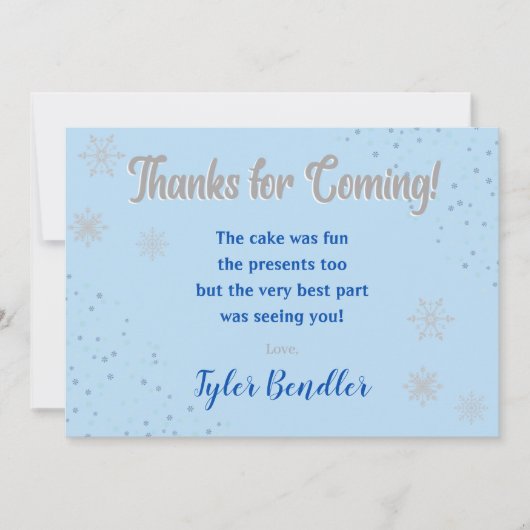 Carte de remerciement pour le 1er anniversaire de  (Devant)