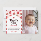 Carte de remerciement pour le 1er anniversaire de  (Devant)