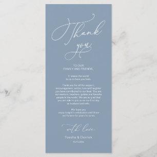 Carte de remerciement pour le dîner de mariage