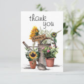 Carte de remerciement pour le jardinage (Debout devant)