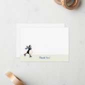 Carte de Remerciement pour le Patinage sur Glace (Devant/Arrière en situation)