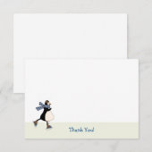 Carte de Remerciement pour le Patinage sur Glace (Devant / Derrière)