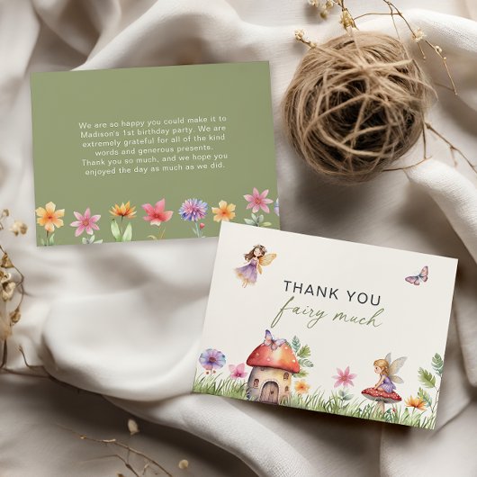 Carte de remerciement pour le premier anniversaire