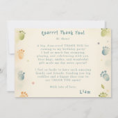 Carte de remerciement pour le premier anniversaire (Dos)