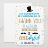 Carte de remerciement pour le premier anniversaire (Devant / Derrière)