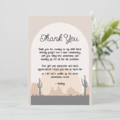 Carte de remerciement pour le premier rodéo wester (Debout devant)