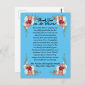 Carte de Remerciement pour l'Envoi de Fleurs après (Devant / Derrière)