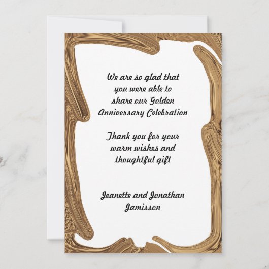 Carte de remerciement pour les 50 ans de mariage  (Dos)