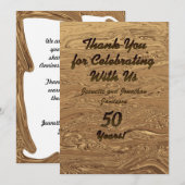 Carte de remerciement pour les 50 ans de mariage  (Devant / Derrière)