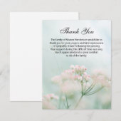 Carte de remerciement pour les funérailles florale (Devant / Derrière)