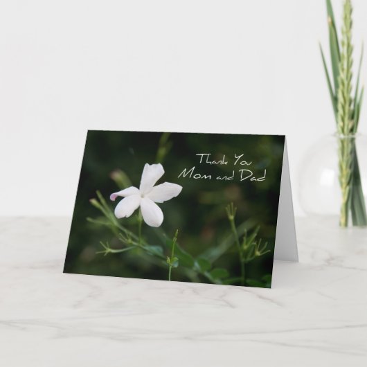 Carte de remerciement pour les parents le jour du (Devant)