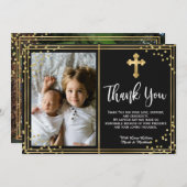 Carte de remerciement pour l'or moderne et le bapt (Devant / Derrière)