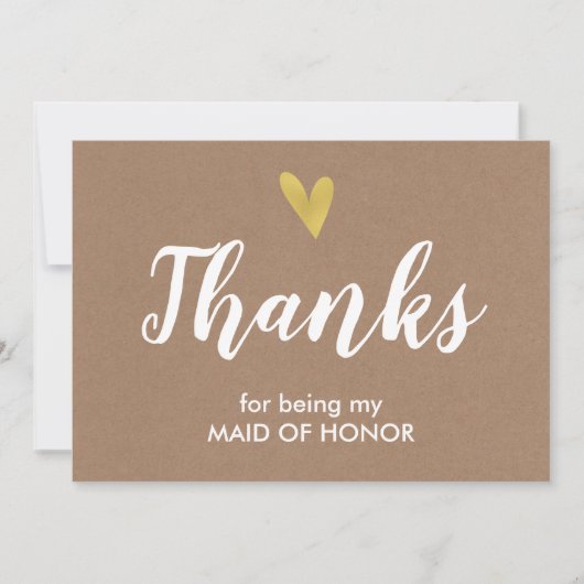 Carte de remerciement pour ma demoiselle d'honneur (Devant)