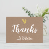 Carte de remerciement pour ma demoiselle d'honneur (Debout devant)