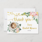 Carte de remerciement pour mariage avec café Love (Devant)