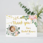 Carte de remerciement pour mariage avec café Love (Debout devant)