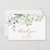 Carte de remerciement pour mariage avec verdure mi (Devant)