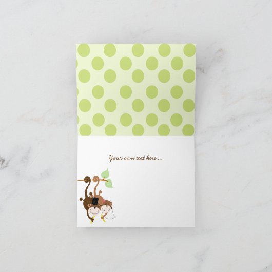 Carte de remerciement pour mariage de singes (Intérieur)