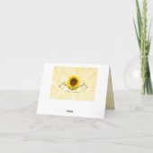 Carte de remerciement pour mariage Tournesol (Dos)