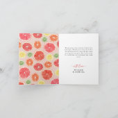 Carte de remerciement pour mariage tropical citrus (Intérieur)