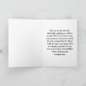 Carte de remerciement pour pasteur (Intérieur)