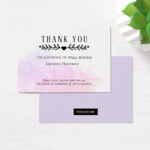 Carte de remerciement pour petite entreprise Water