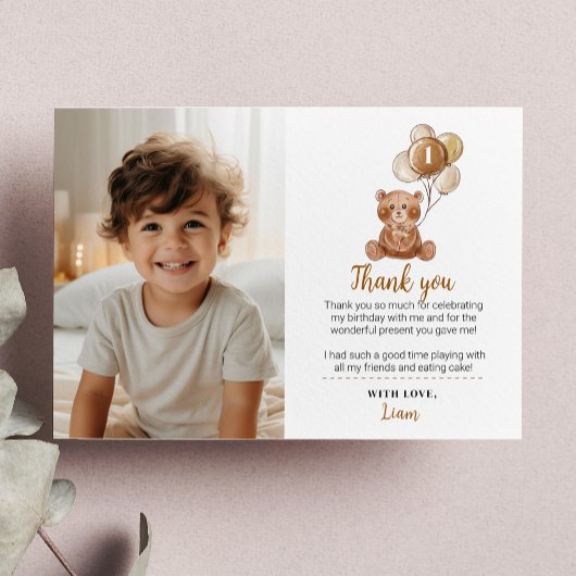 Carte de remerciement pour photo d'anniversaire av