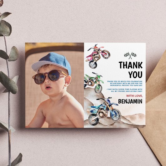 Carte de remerciement pour photo d'anniversaire de