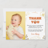 Carte de remerciement pour photo d'anniversaire de (Devant)